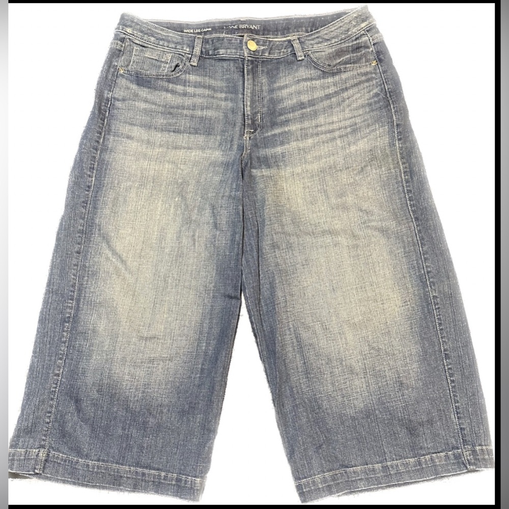 Lane Bryant Classic Wide Leg Denim Cropped Pants 18W